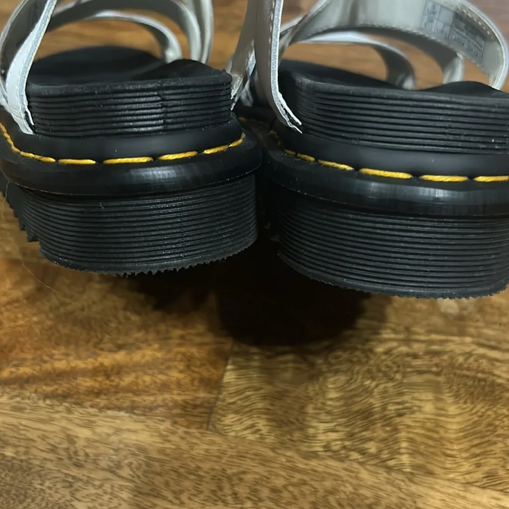 Dr. Martens White Leather Platform Gladiator Sandals
